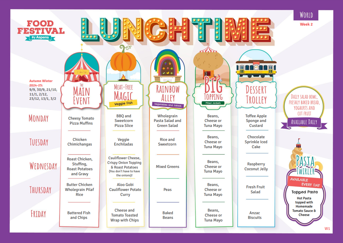 Lunch Menu Week 2